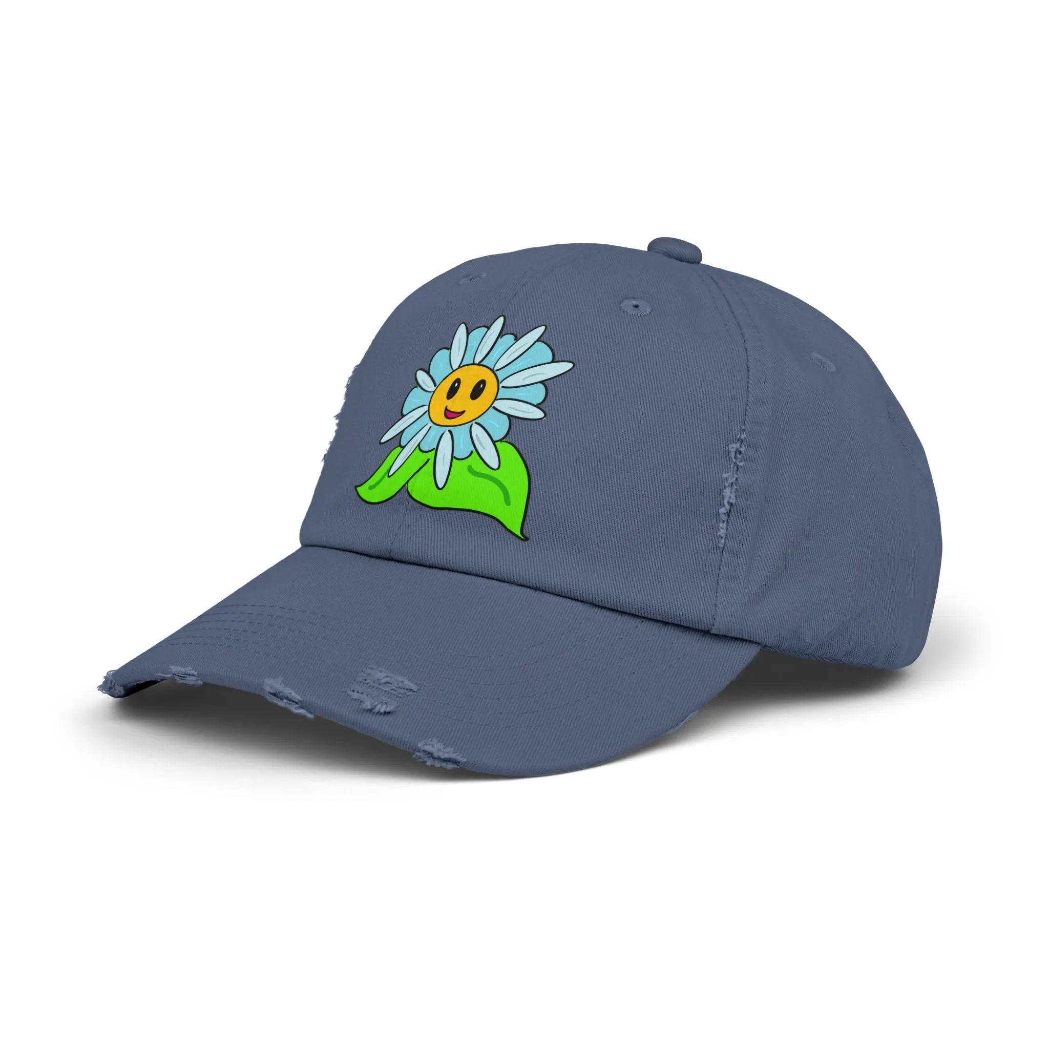 Happy Flower Distressed Hat