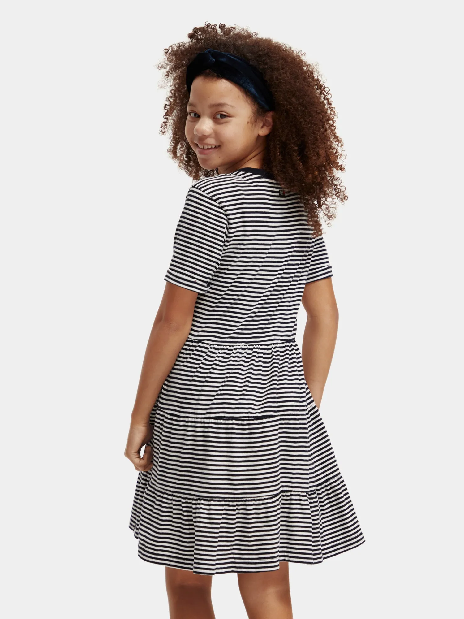 Kids - Tiered striped mini dress