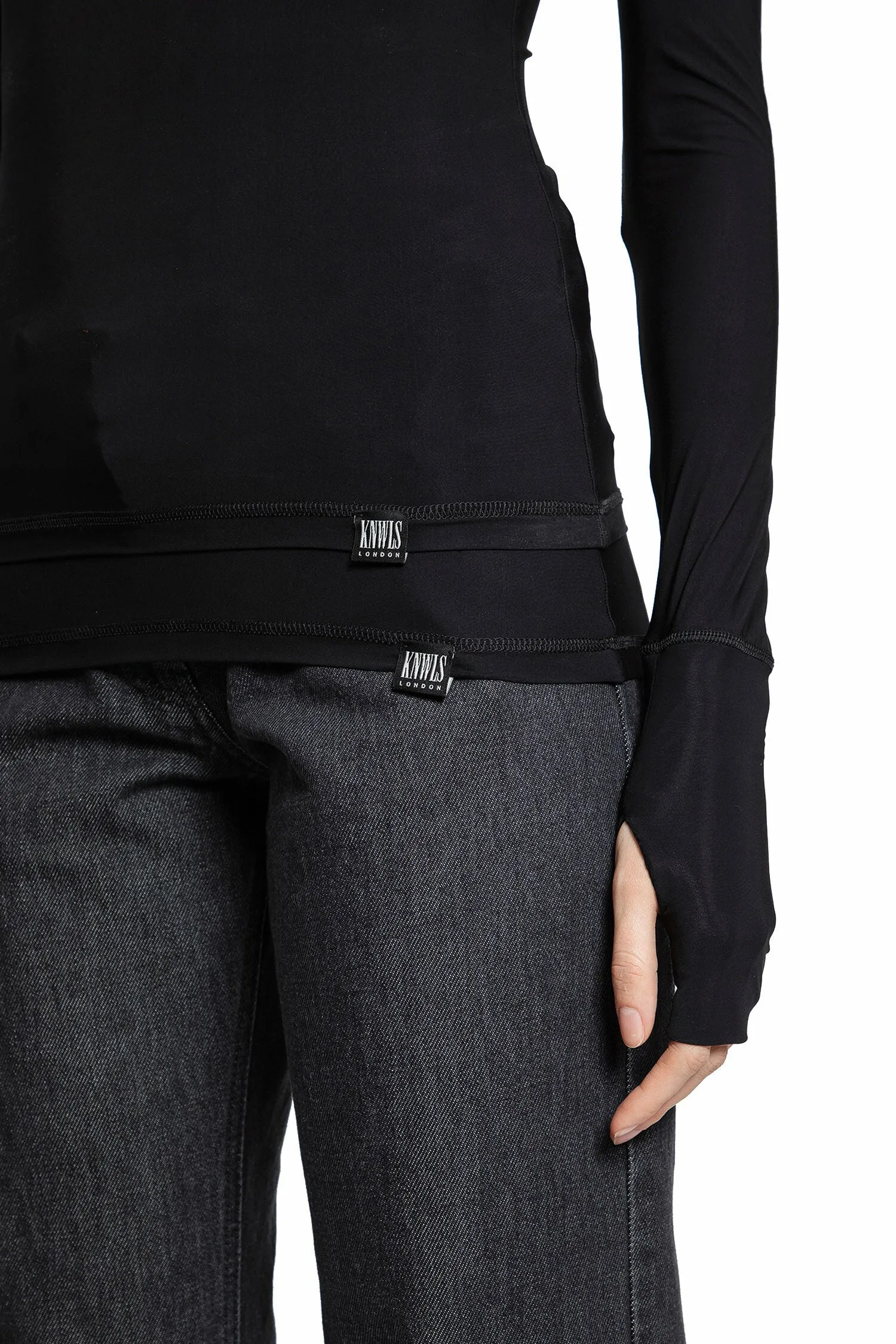 KNWLS WOMAN BLACK T-SHIRTS & TANK TOPS