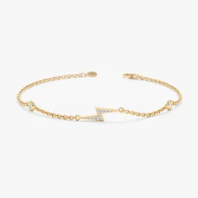 Lightning Bolt Bracelet with Bezel Diamonds, Electra