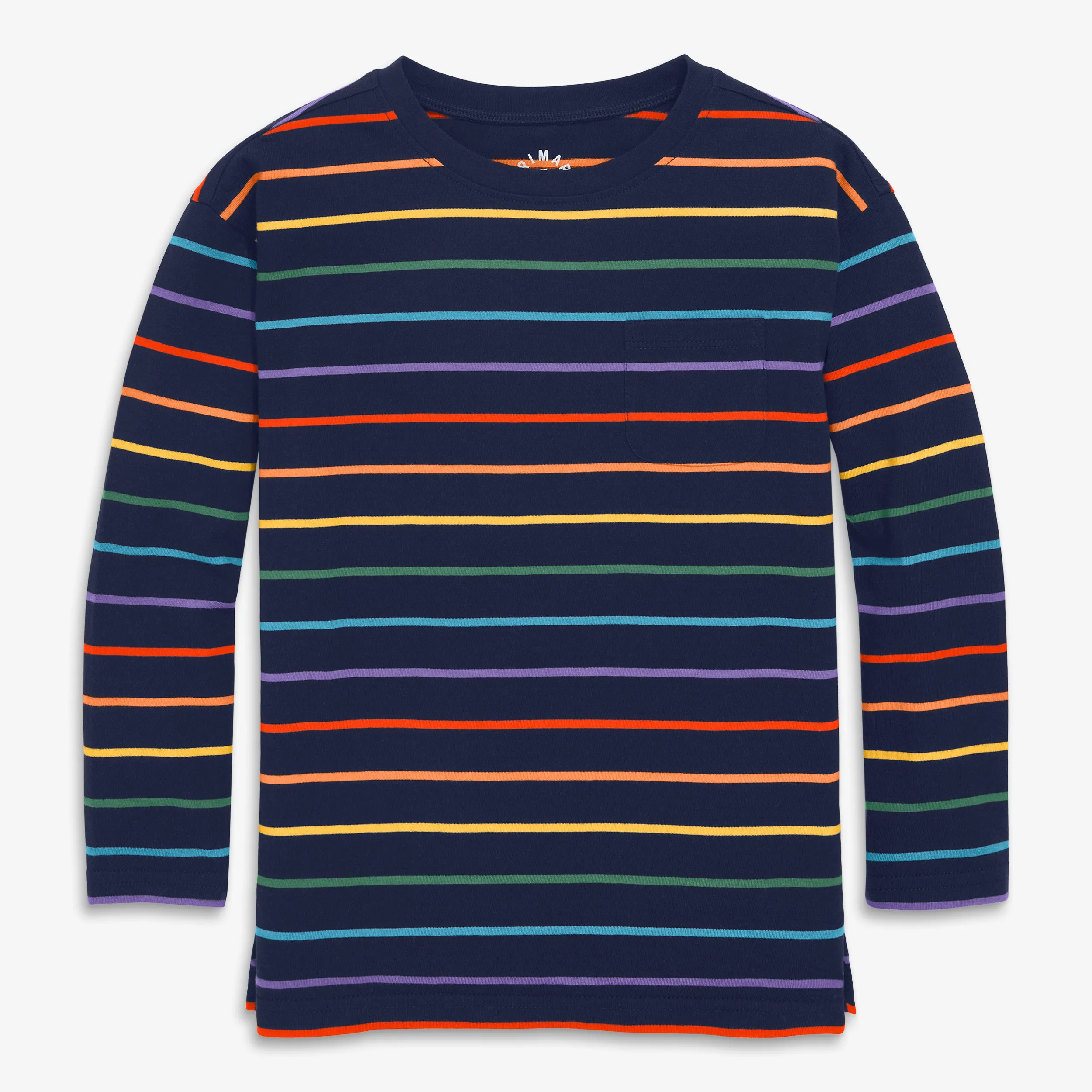 Long sleeve legging tee in rainbow stripe