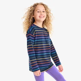 Long sleeve legging tee in rainbow stripe