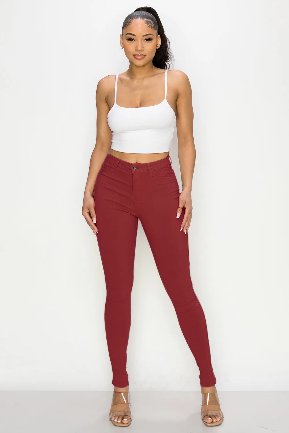 LV-300 GARNET HIGH WAISTED COLORED JEANS