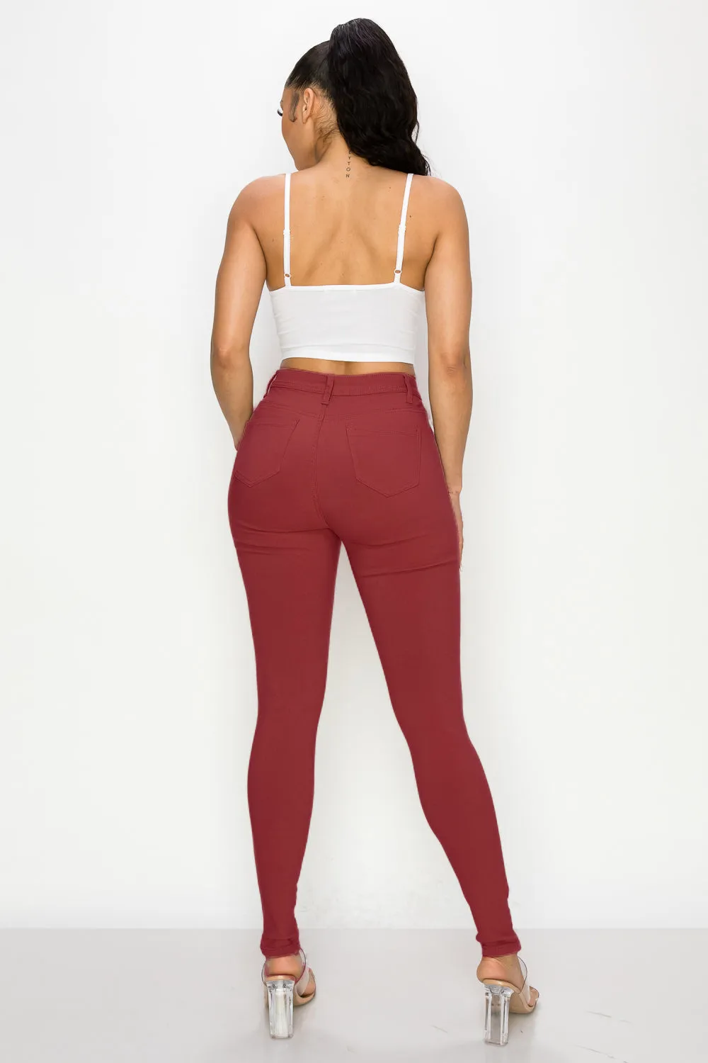 LV-300 GARNET HIGH WAISTED COLORED JEANS