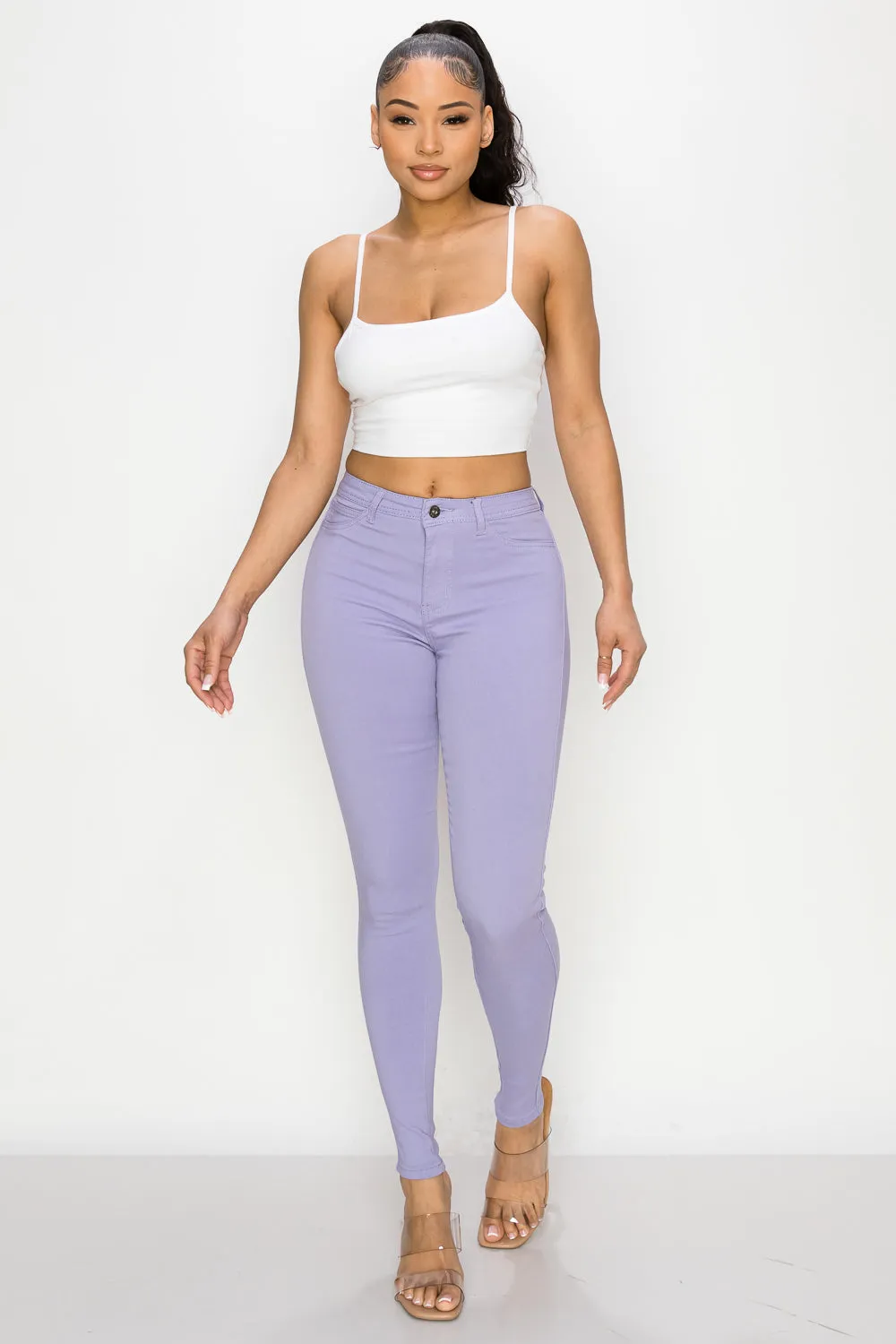 LV-300 LILAC HIGH WAISTED COLORED JEANS