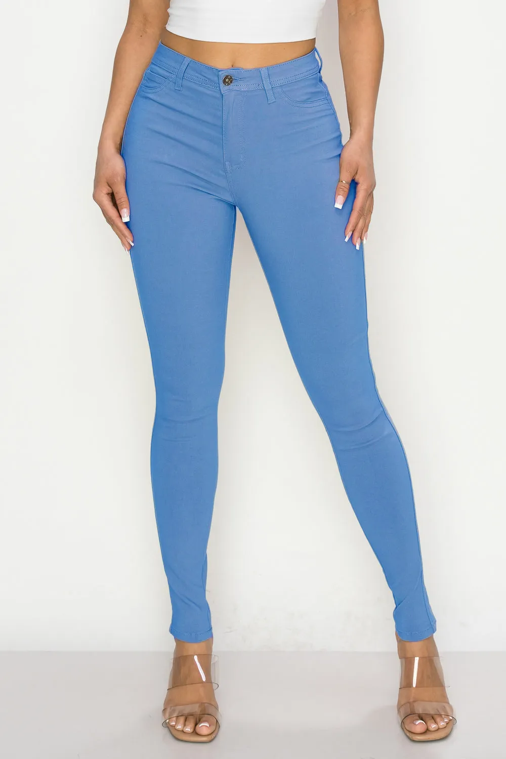 LV-300 SKY BLUE HIGH WAISTED COLORED JEANS