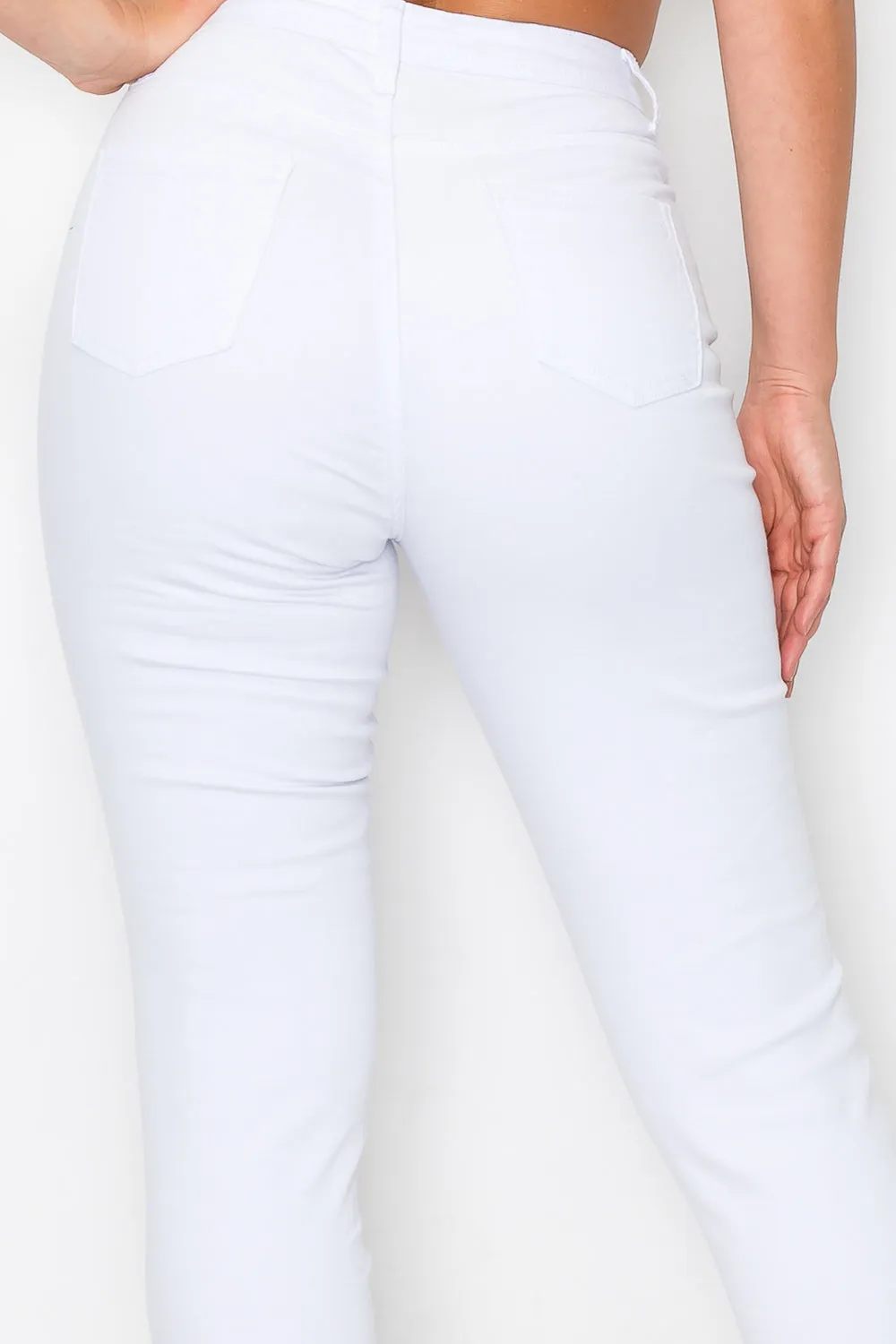 LV-420 WHITE RIPPED SKINNY DENIM