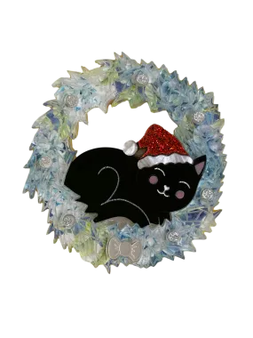 Max the Christmas black kitty - Brooch - Set of 4