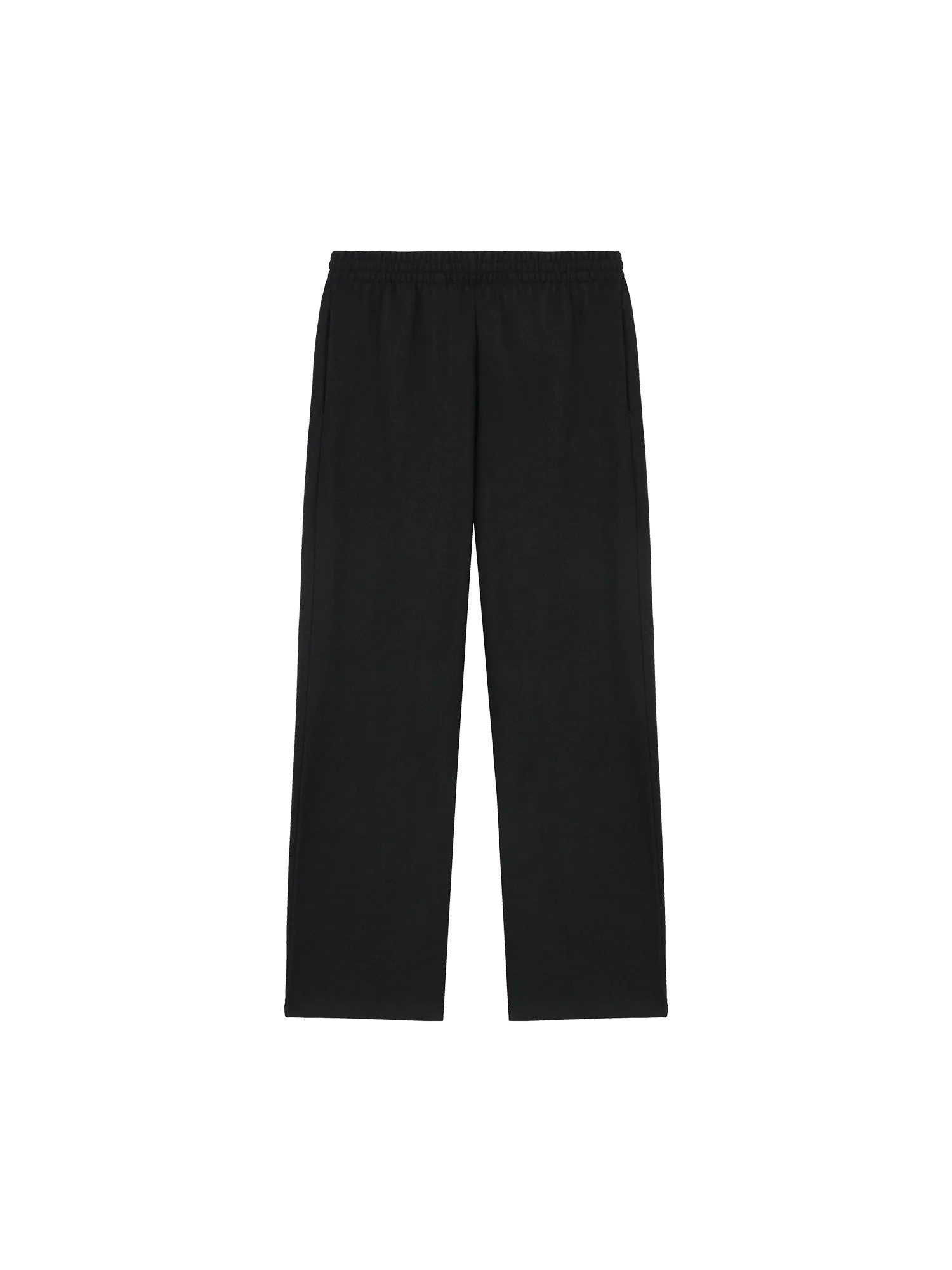 Mens Recycled Wool Jersey Wide-Leg Track Pants—black