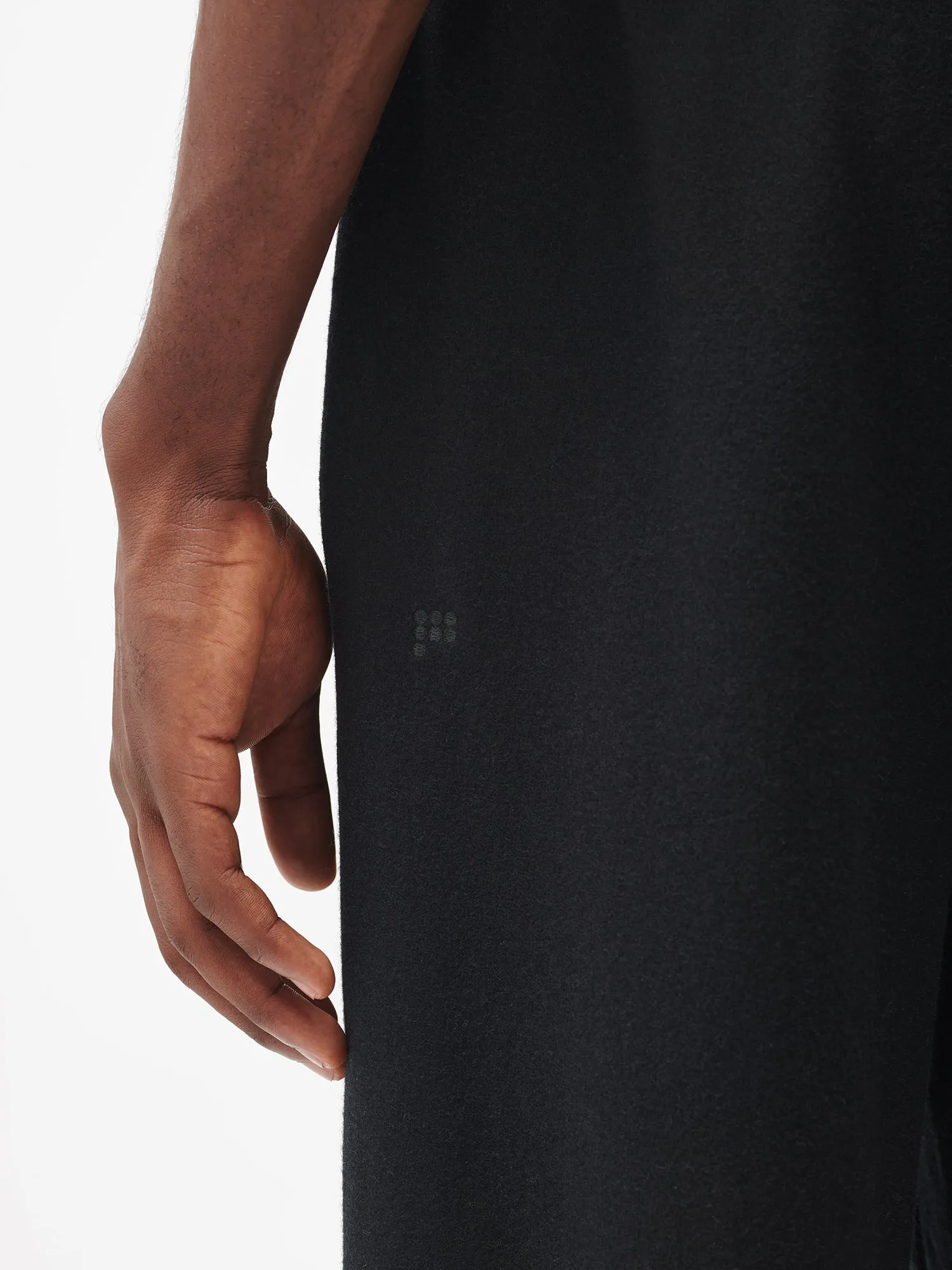 Mens Recycled Wool Jersey Wide-Leg Track Pants—black
