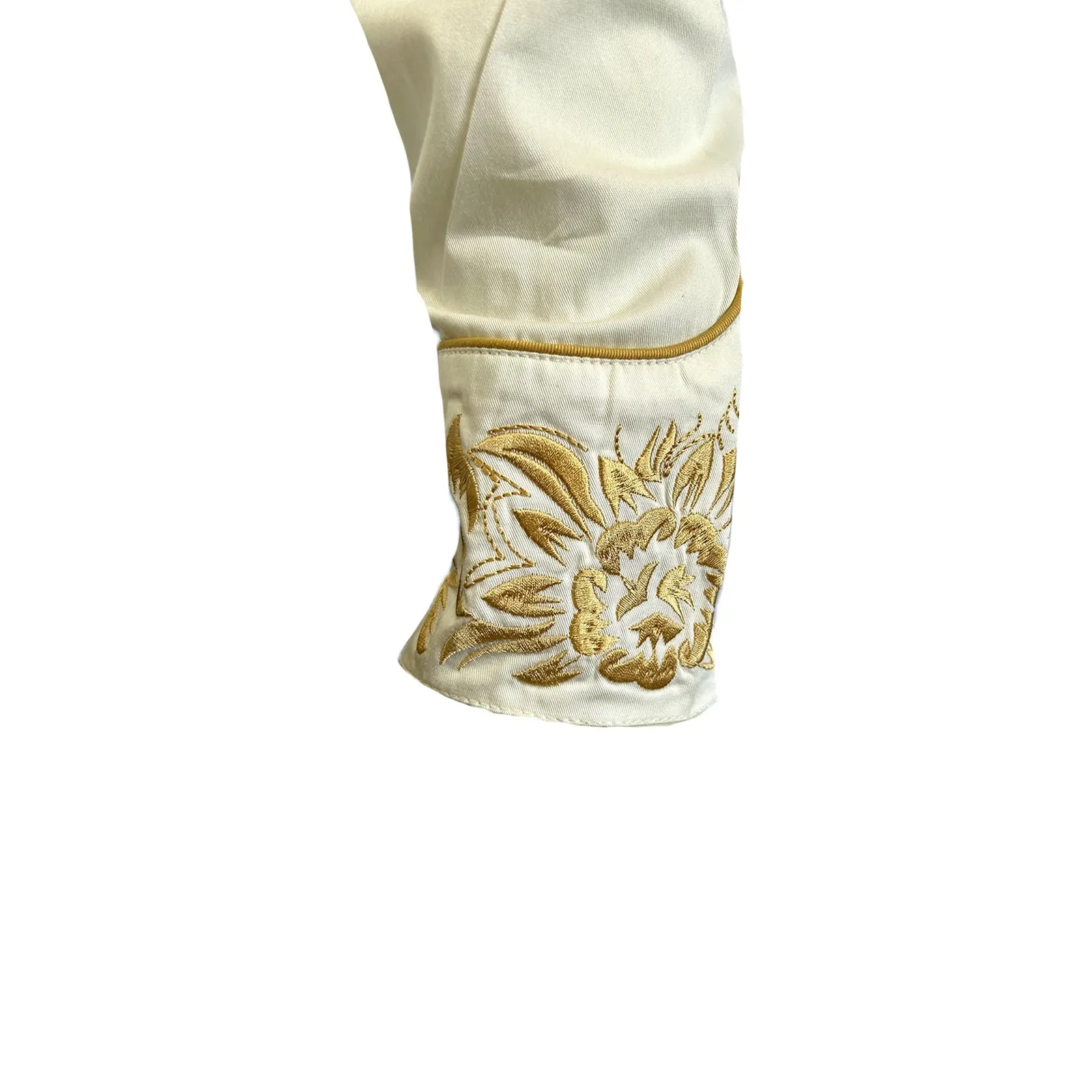 Men's Vintage Ivory with Gold Tooling Embroidery Shirt