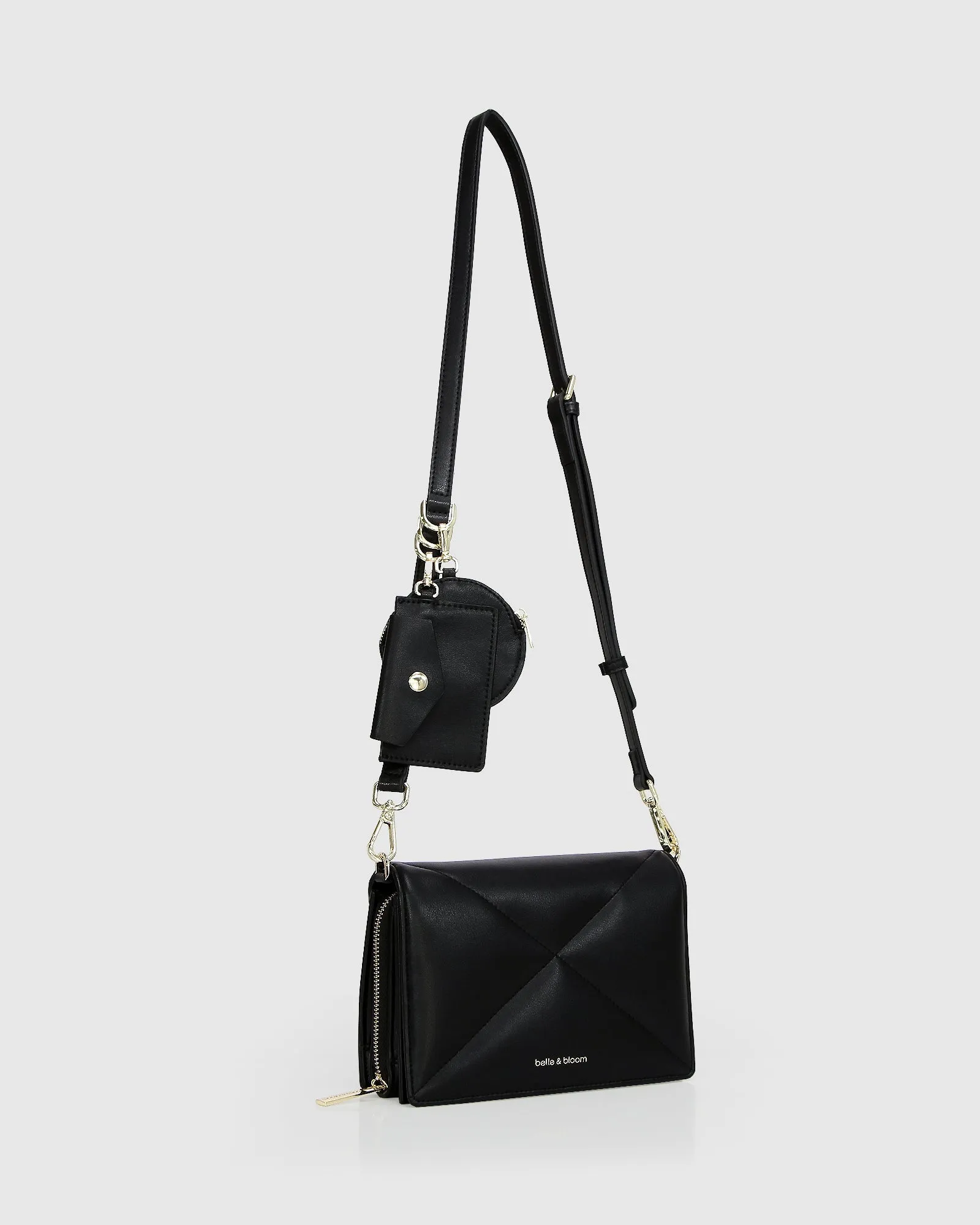 Moonlit Drive Leather Crossbody Bag - Black