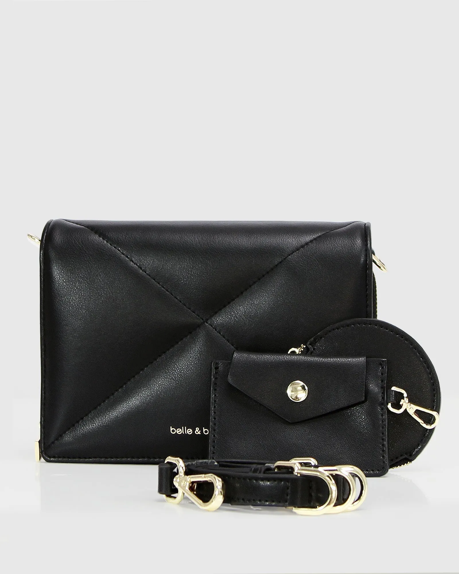 Moonlit Drive Leather Crossbody Bag - Black