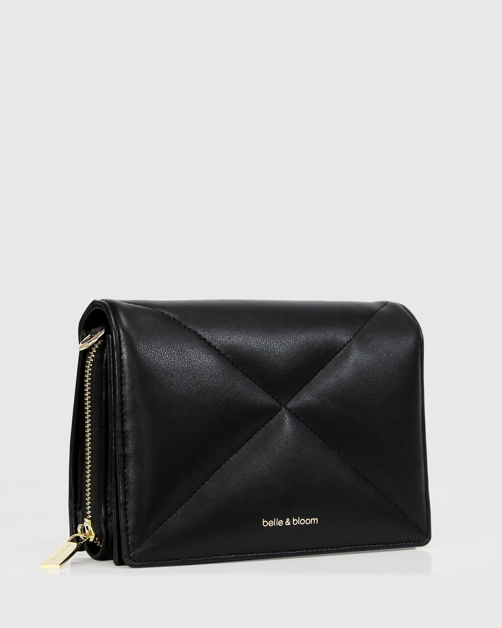 Moonlit Drive Leather Crossbody Bag - Black