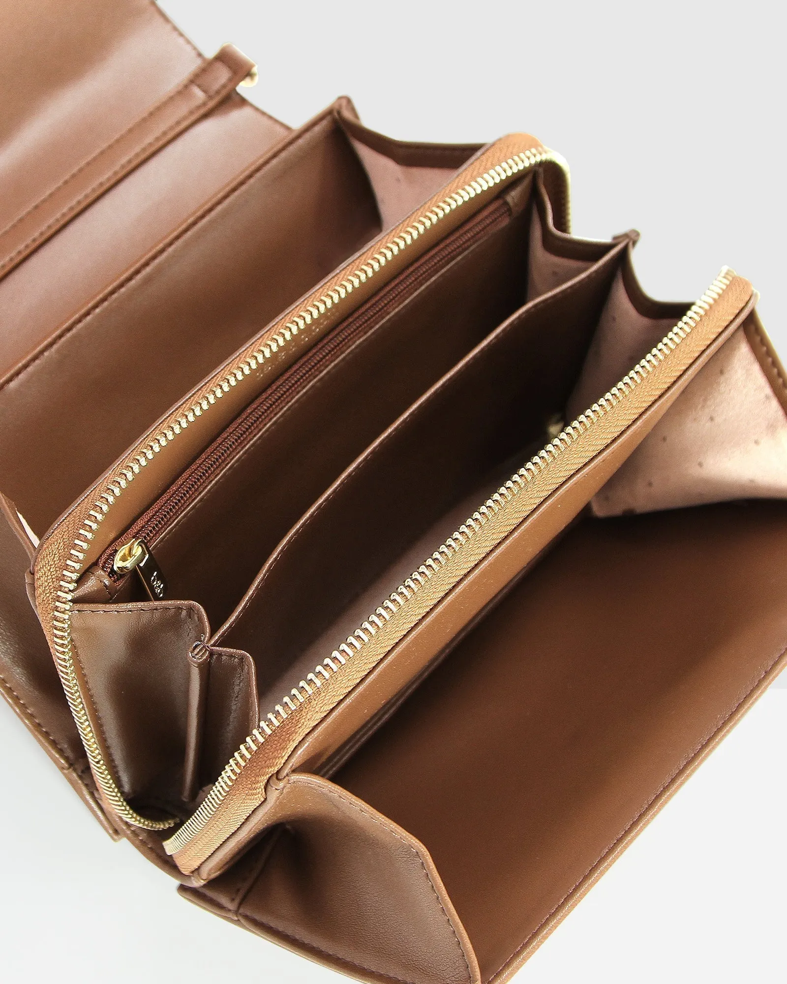 Moonlit Drive Leather Crossbody Bag - Camel