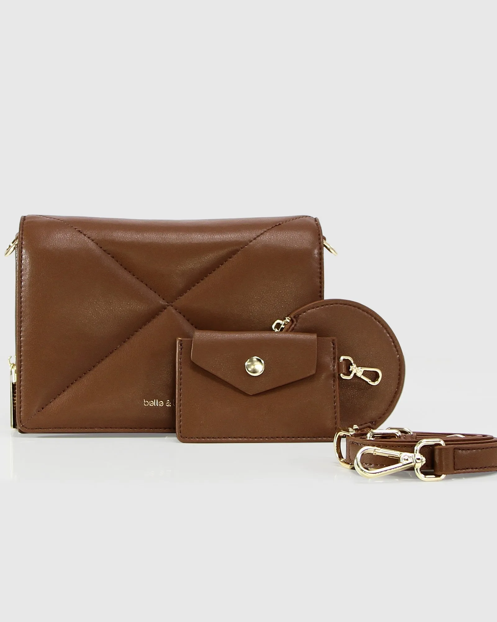 Moonlit Drive Leather Crossbody Bag - Camel