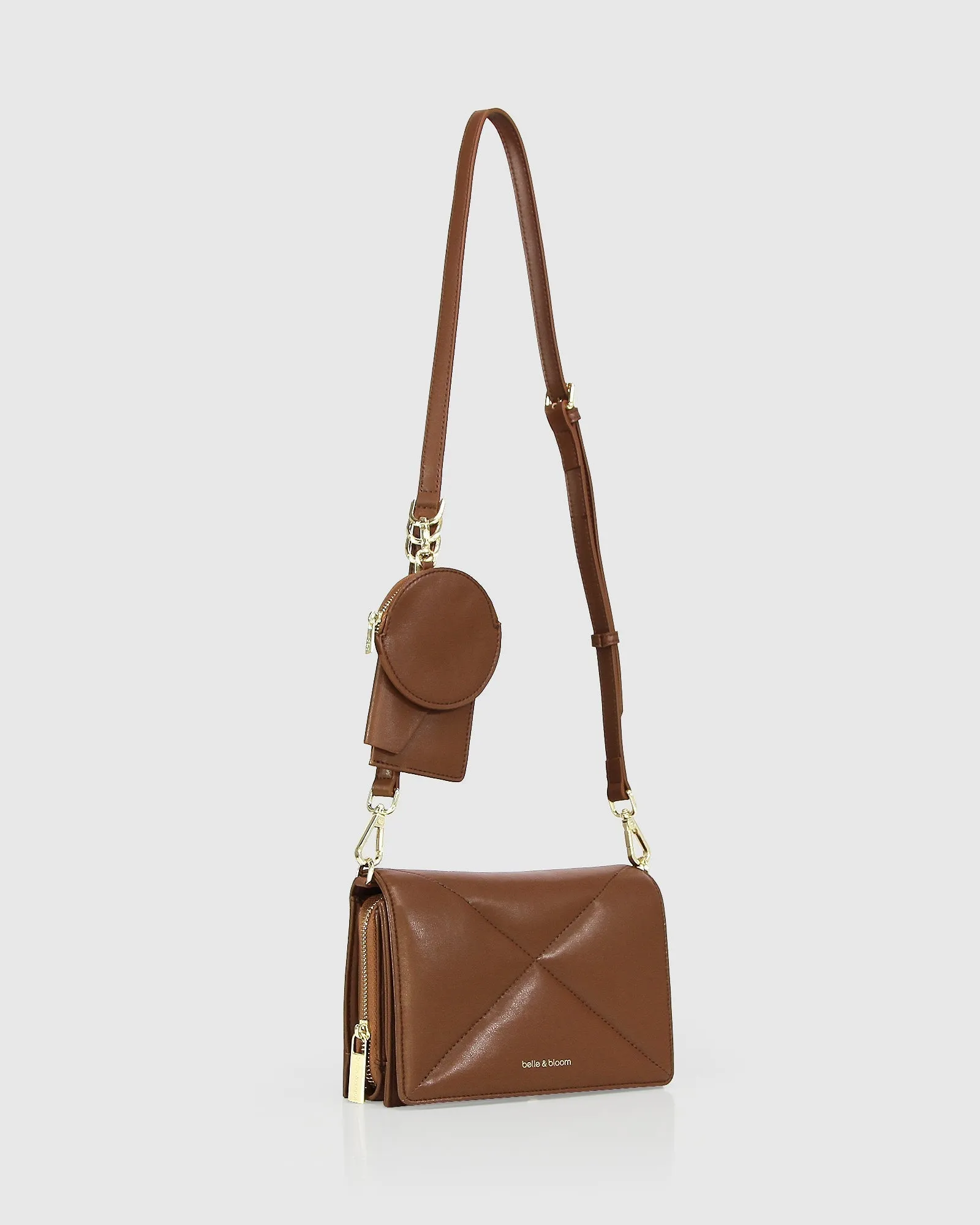 Moonlit Drive Leather Crossbody Bag - Camel