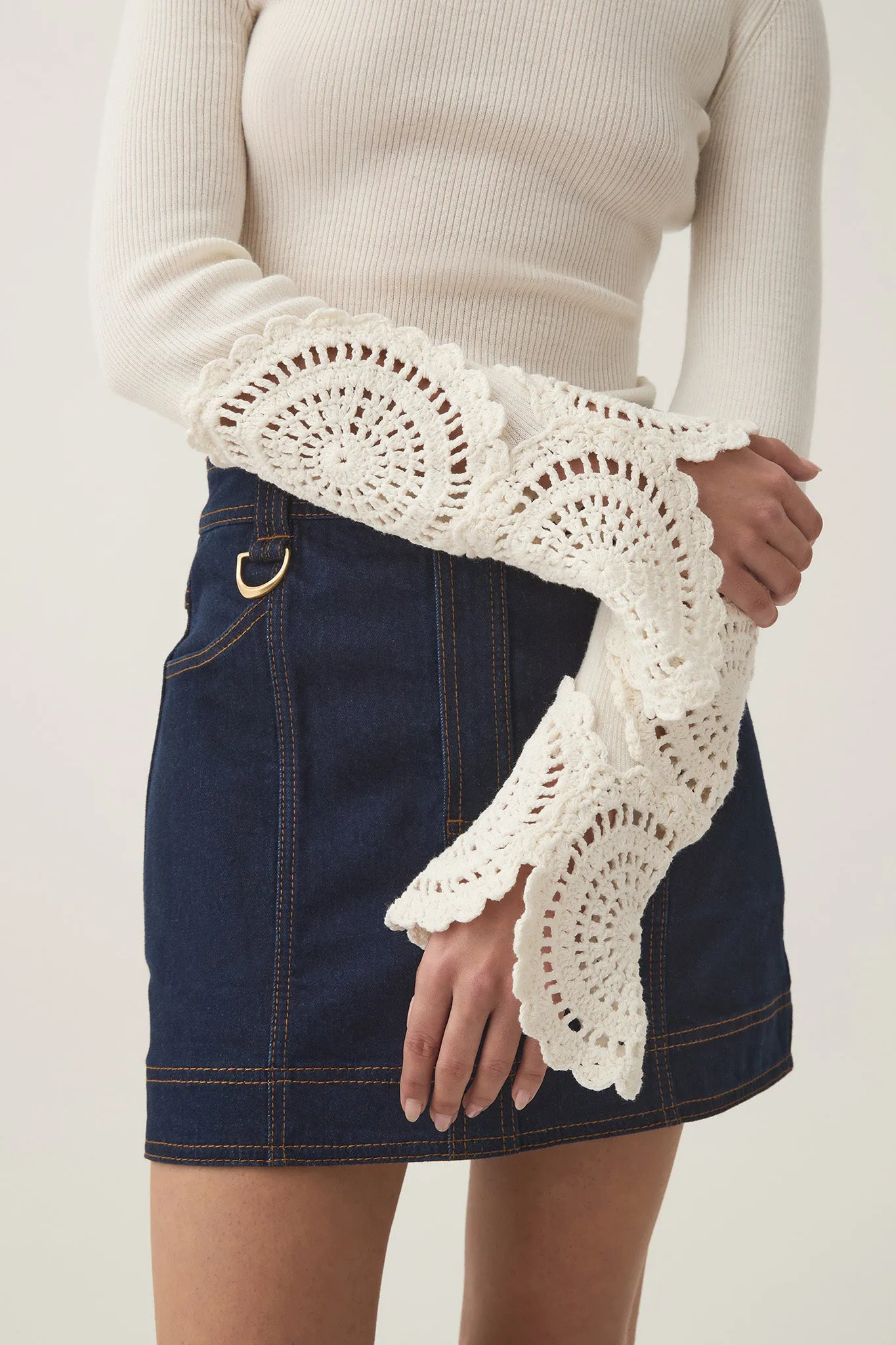 Mosaic Crochet  Detail Knit