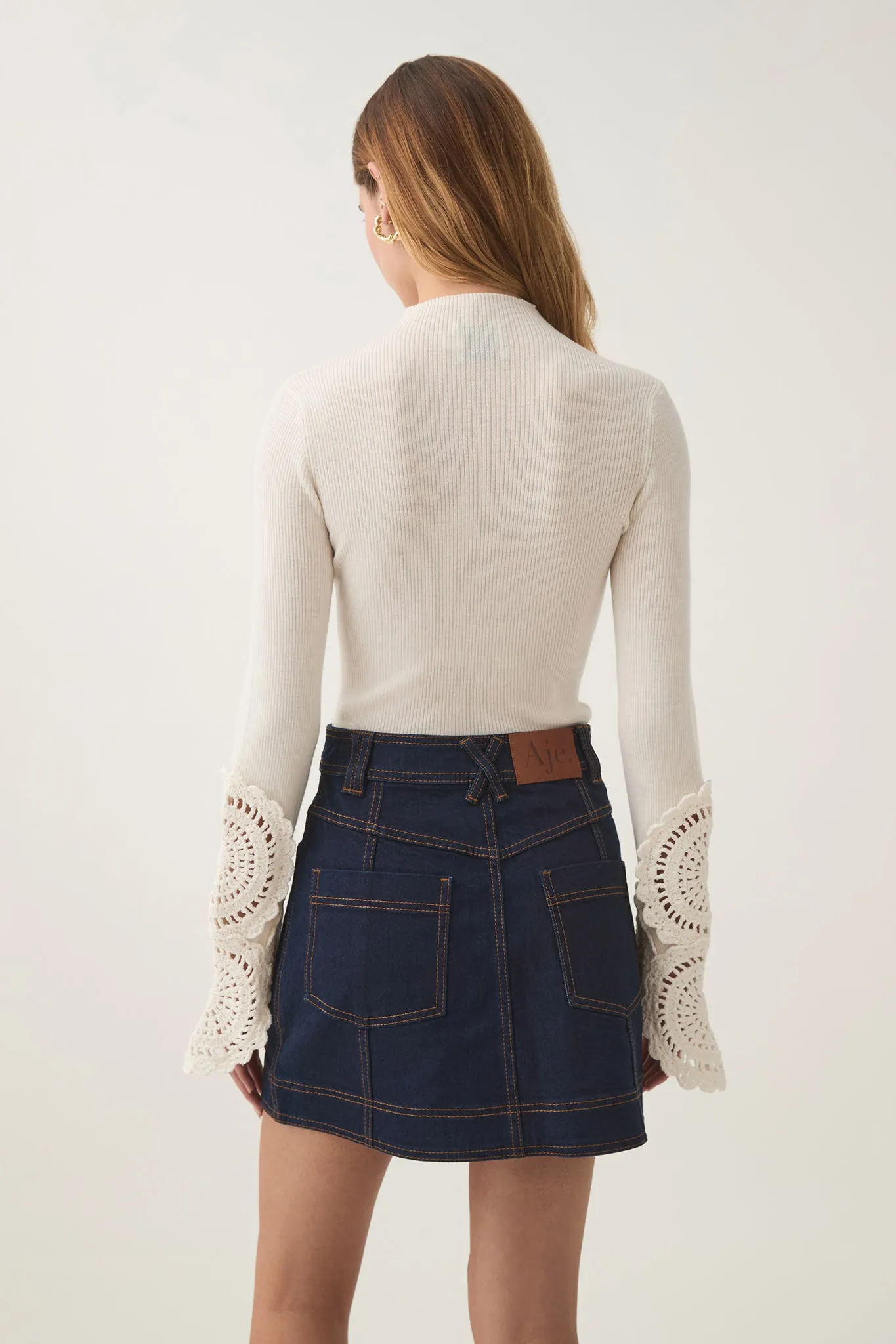 Mosaic Crochet  Detail Knit