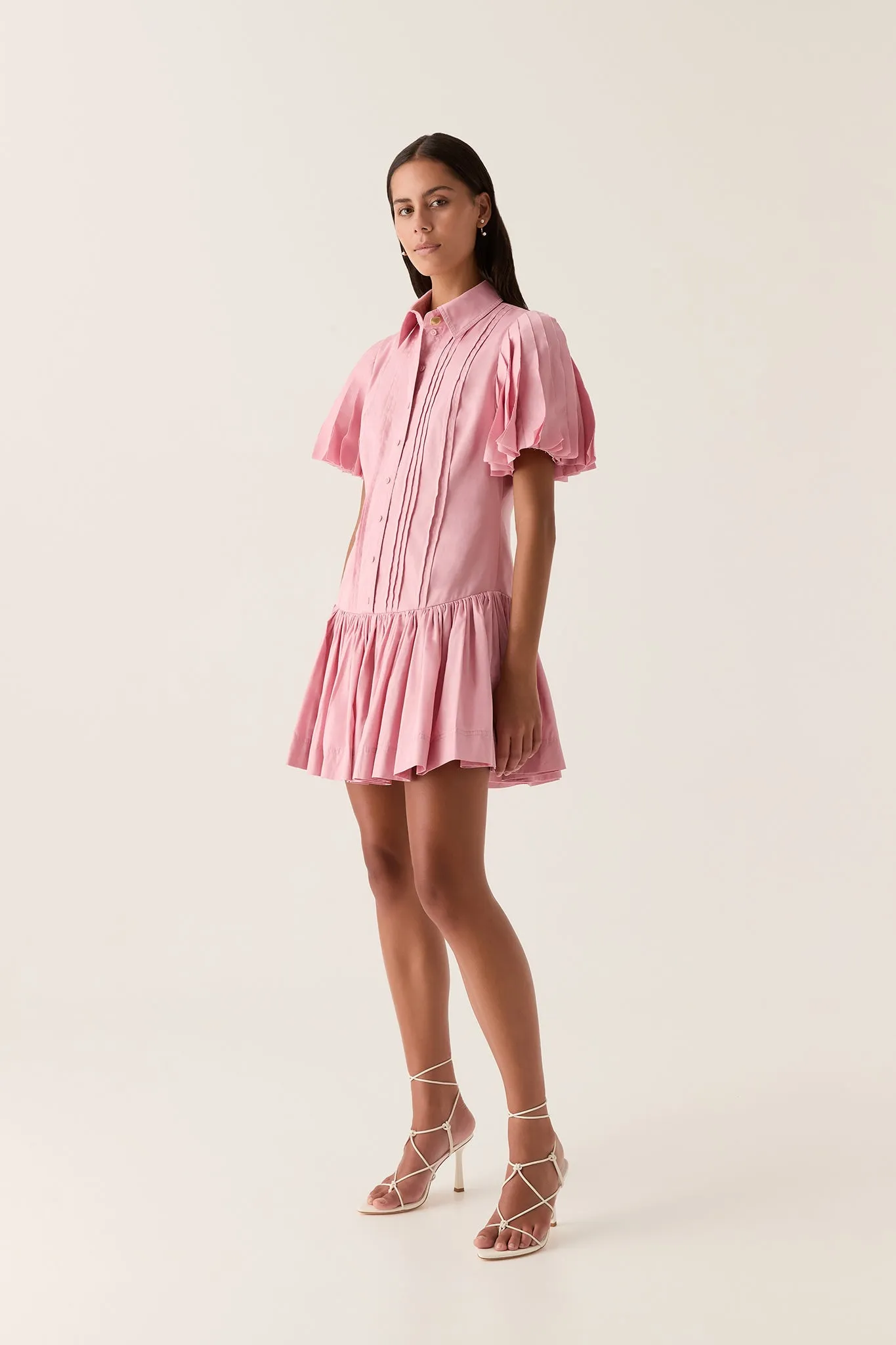 Mythos Pintucked Mini Dress