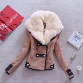 New Arrival Parkas Fashion Coats Women Winter Sweater Fur Collar Hood Warm Cotton Coat Women Clothes