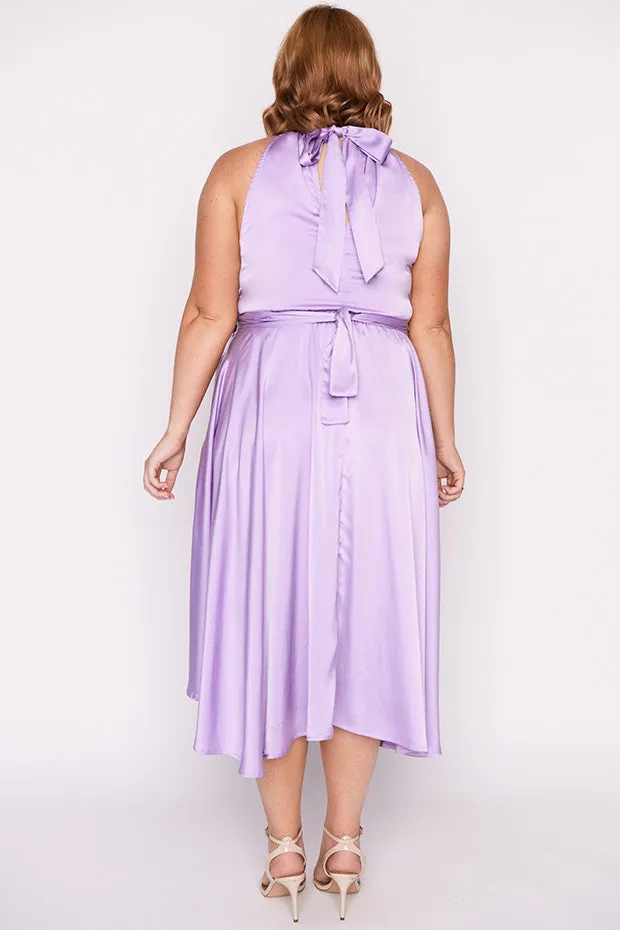 Oceania Purple Rose Party Dress