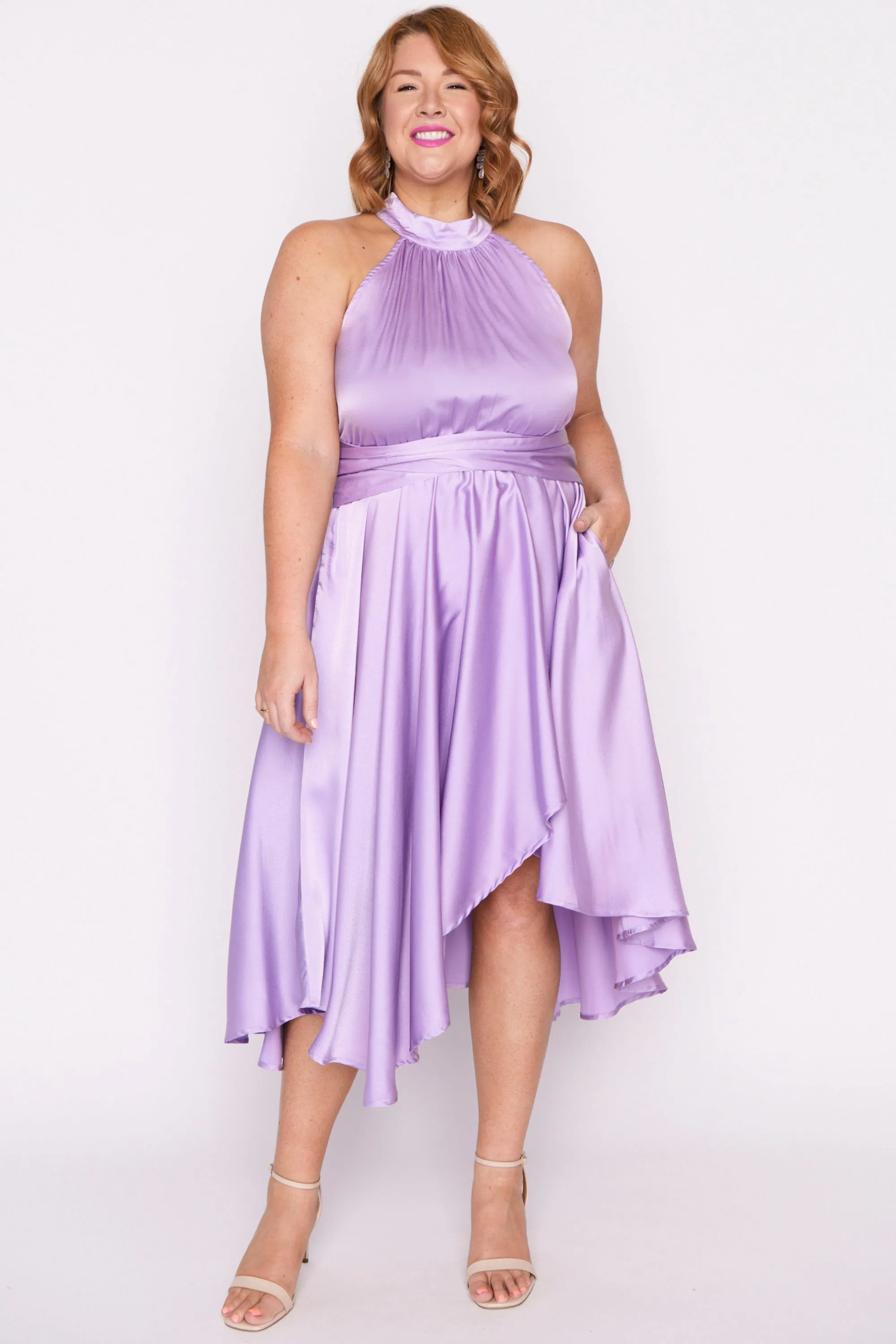 Oceania Purple Rose Party Dress
