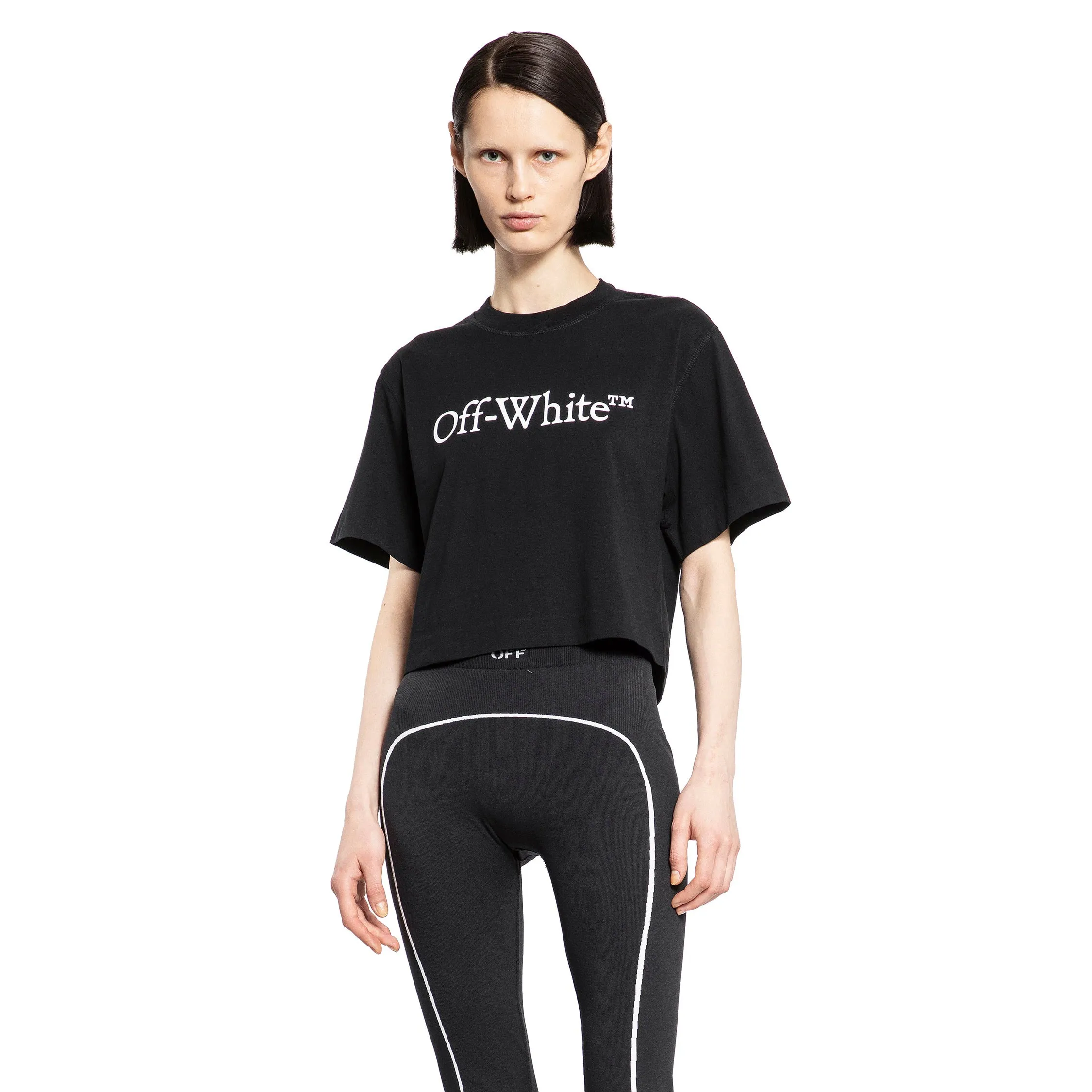 OFF-WHITE WOMAN BLACK T-SHIRTS & TANK TOPS