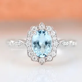 Ophelia Aquamarine Ring- Sterling Silver