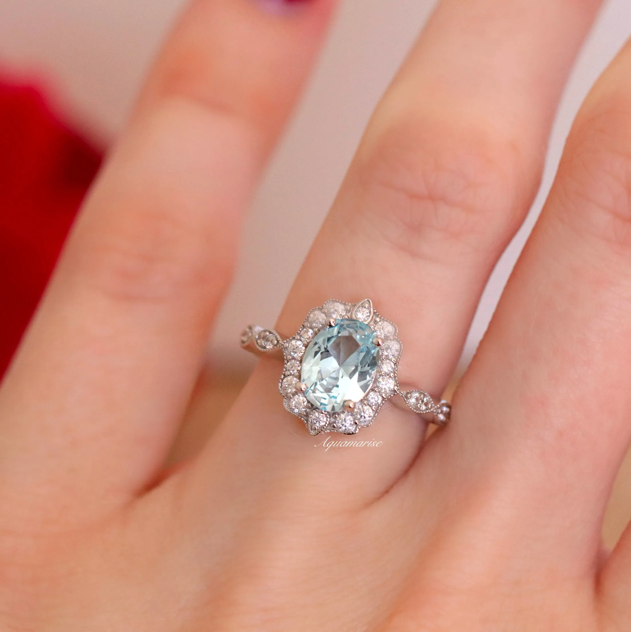 Ophelia Aquamarine Ring- Sterling Silver