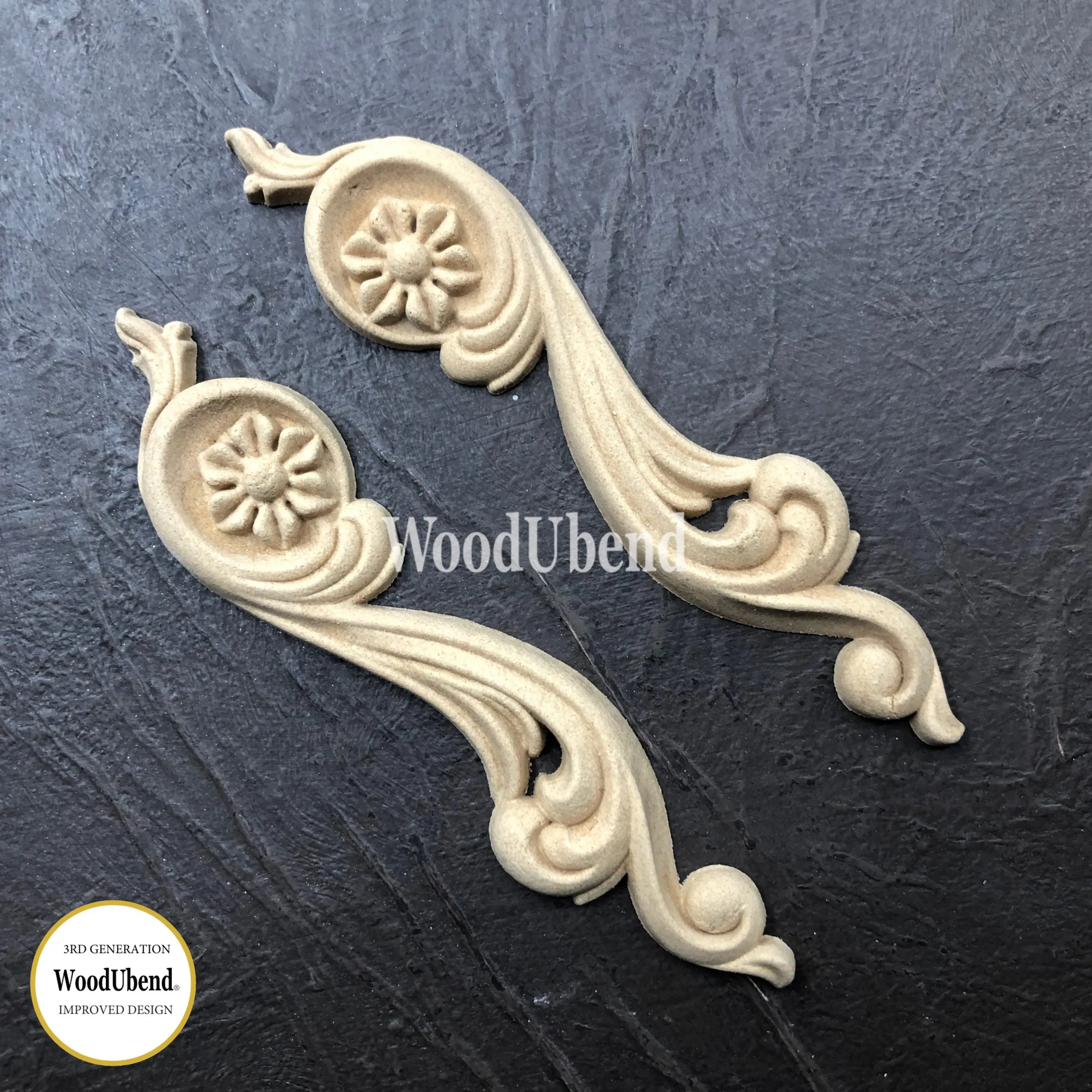 Pair Floral Scrolls (L&R) - 0364-5