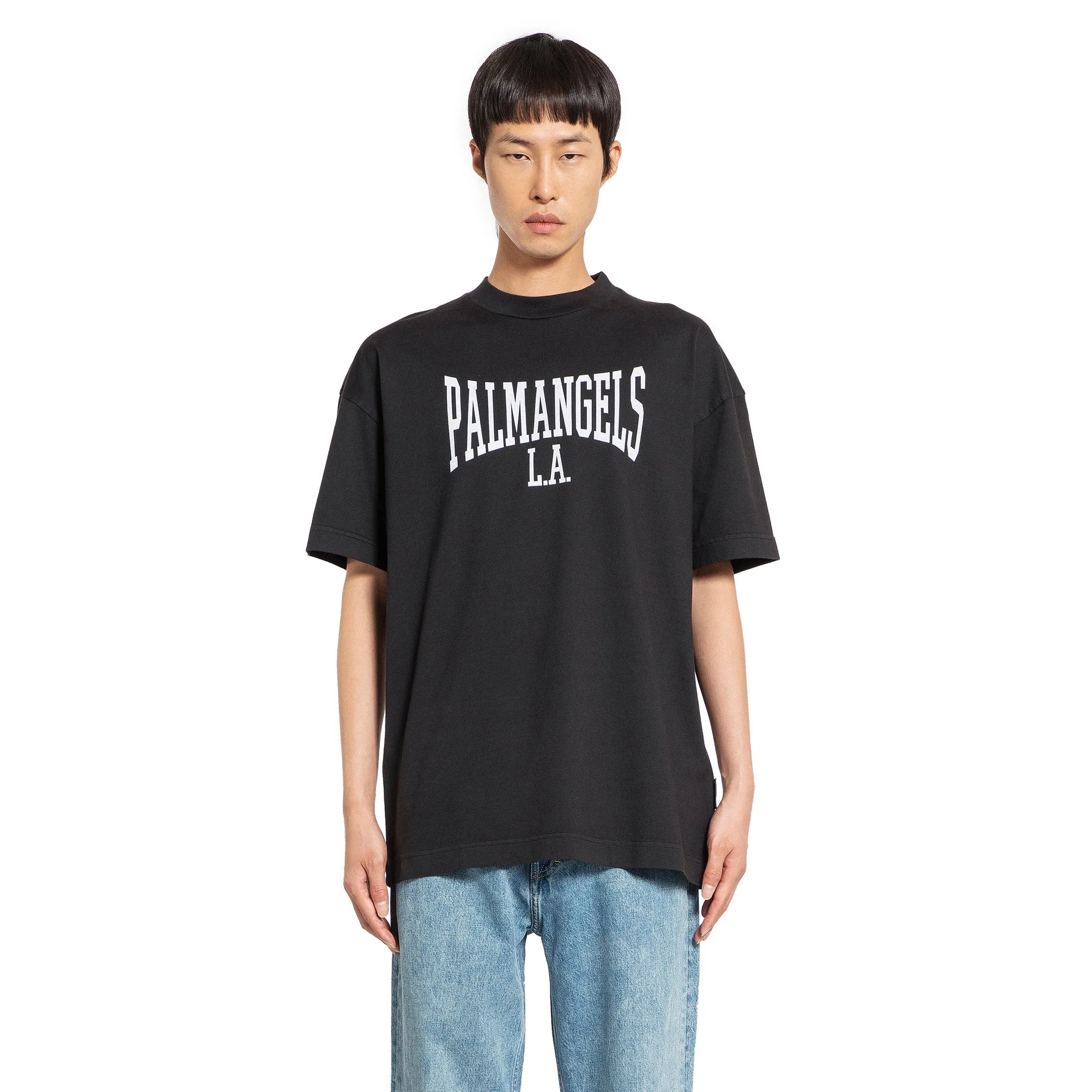 PALM ANGELS MAN BLACK T-SHIRTS & TANK TOPS