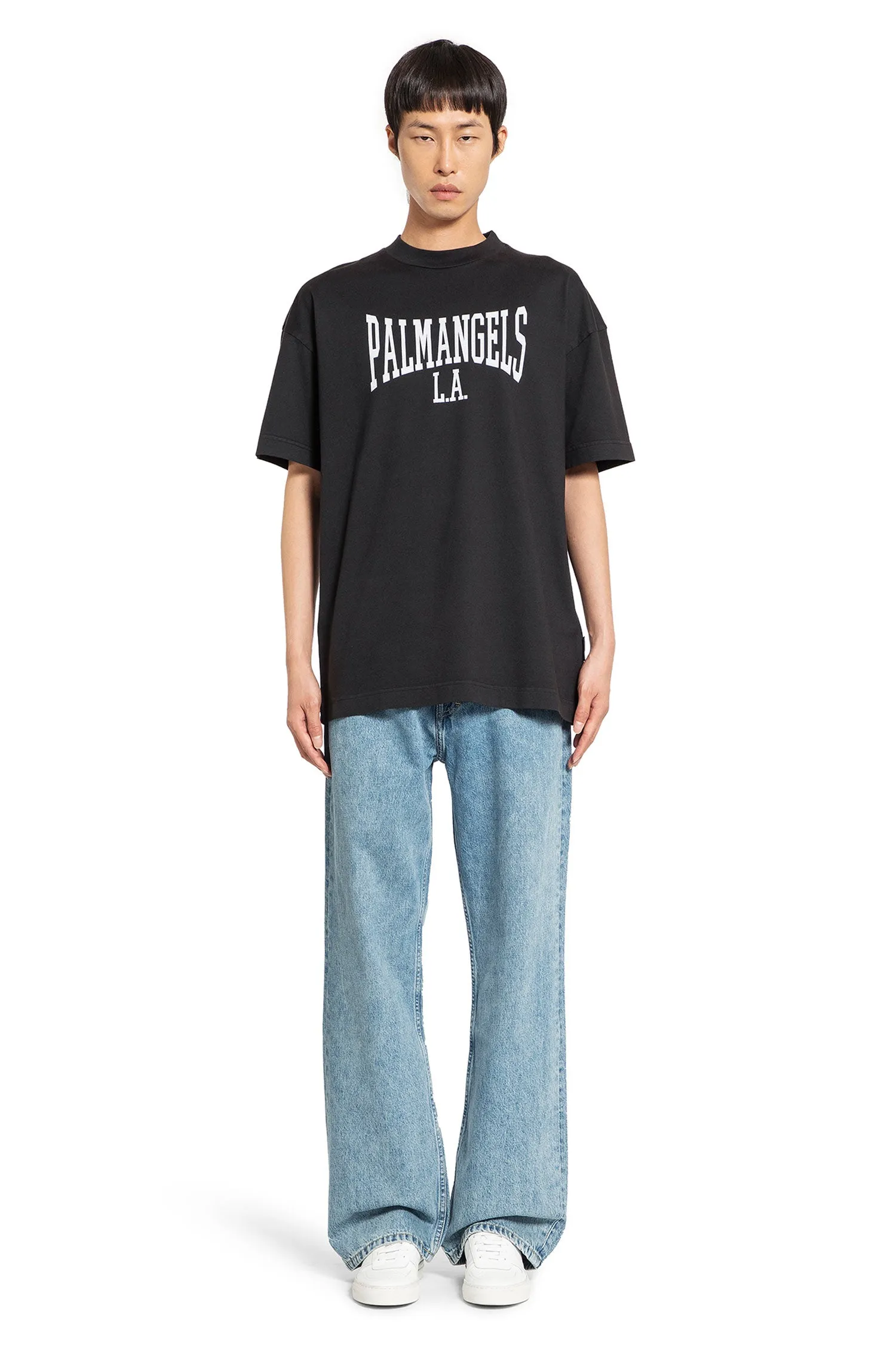 PALM ANGELS MAN BLACK T-SHIRTS & TANK TOPS