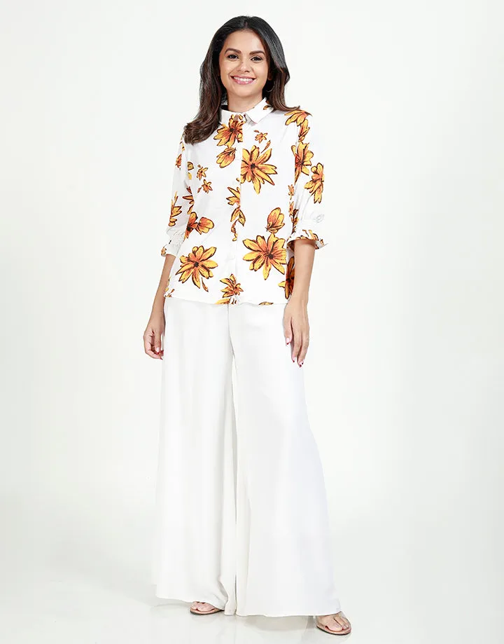 Printed Blouse with ¾ Sleeves