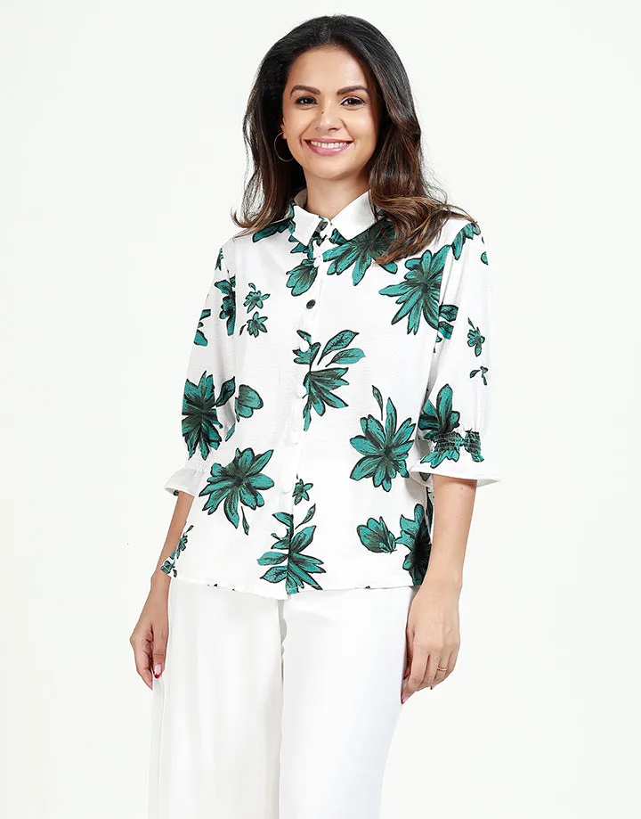 Printed Blouse with ¾ Sleeves