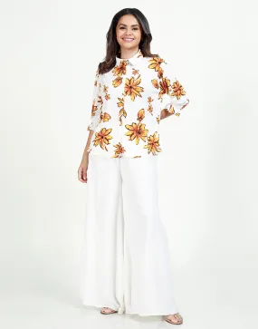Printed Blouse with ¾ Sleeves