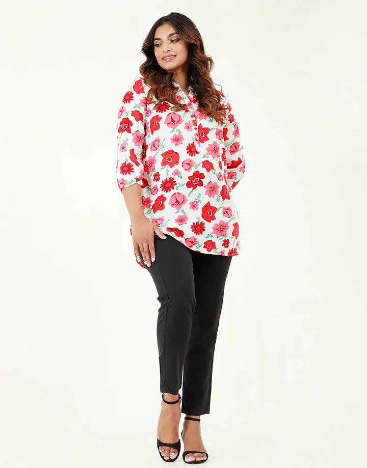 Printed Chinese Collared Kurtha