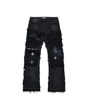 "REM" Quilted Carpenter Denim (Black Rinse)