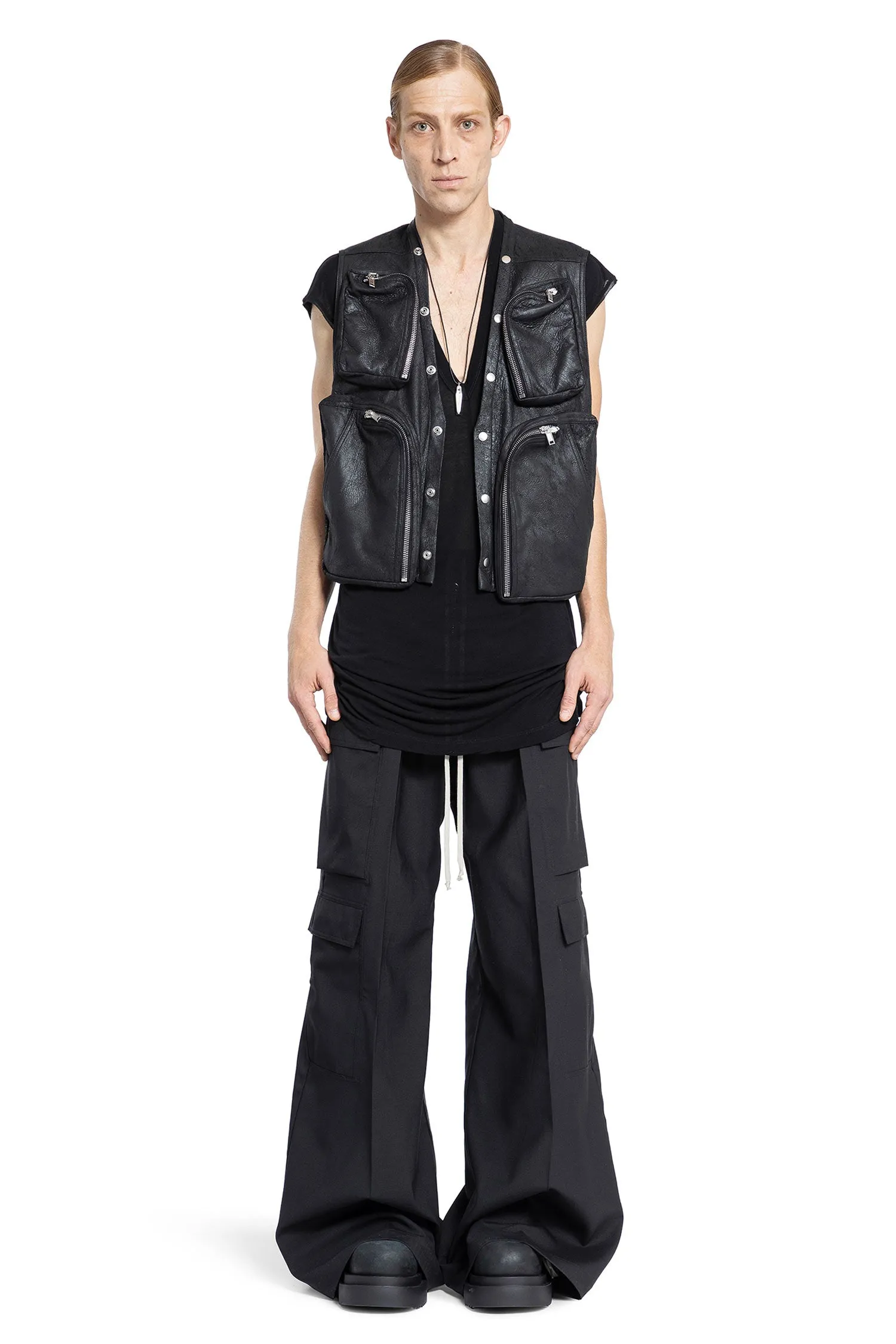 RICK OWENS MAN BLACK T-SHIRTS & TANK TOPS