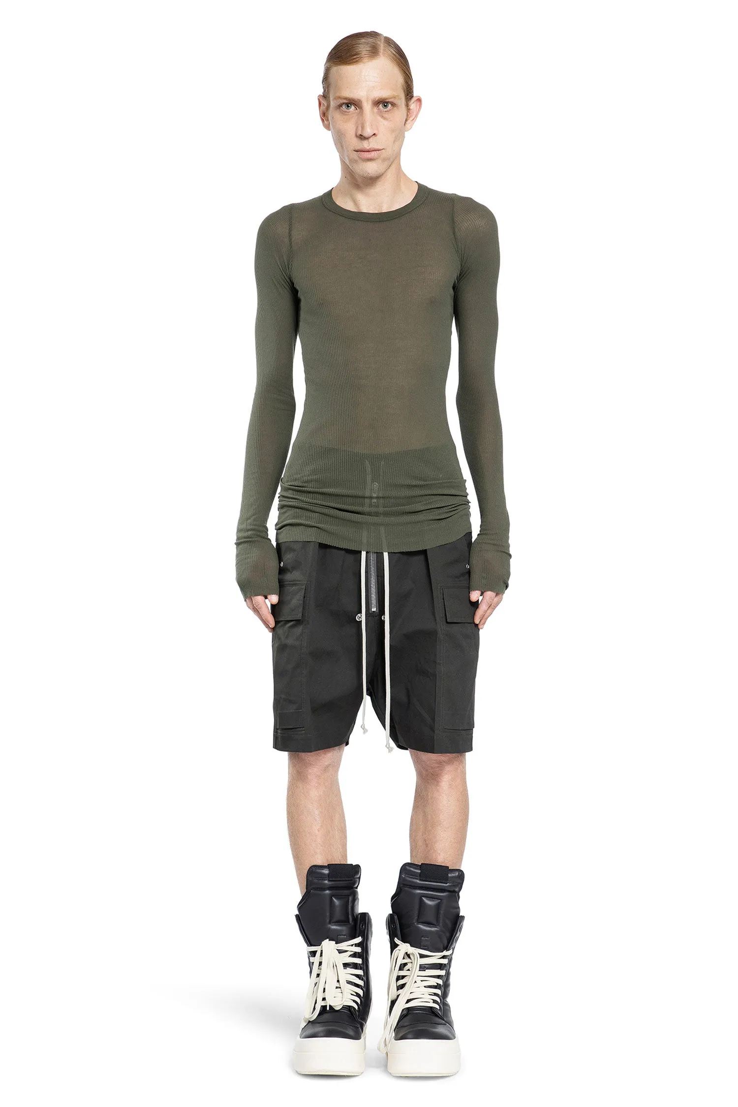 RICK OWENS MAN GREEN T-SHIRTS & TANK TOPS