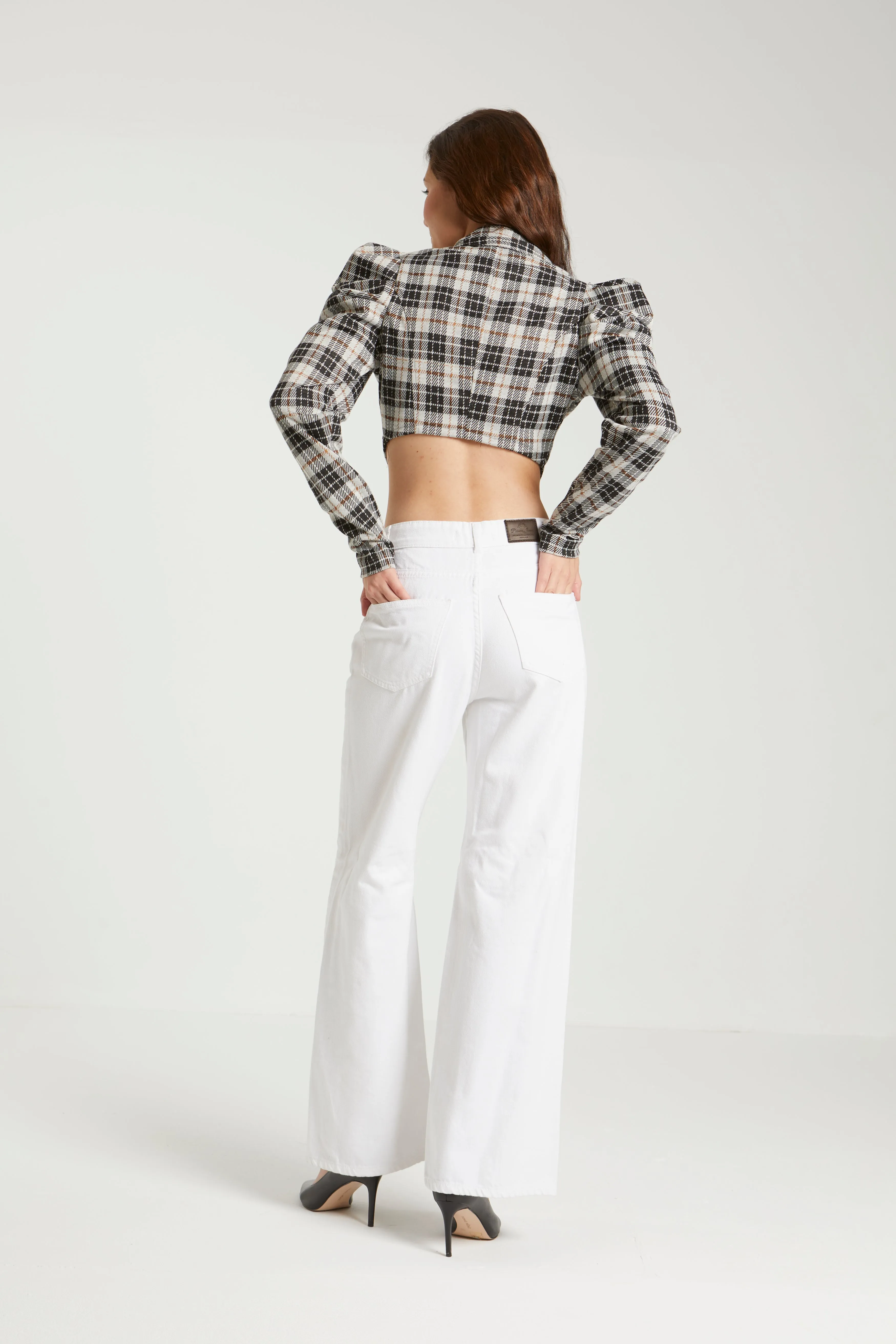 RIPPED WIDE LEG JEANS IN WHITE