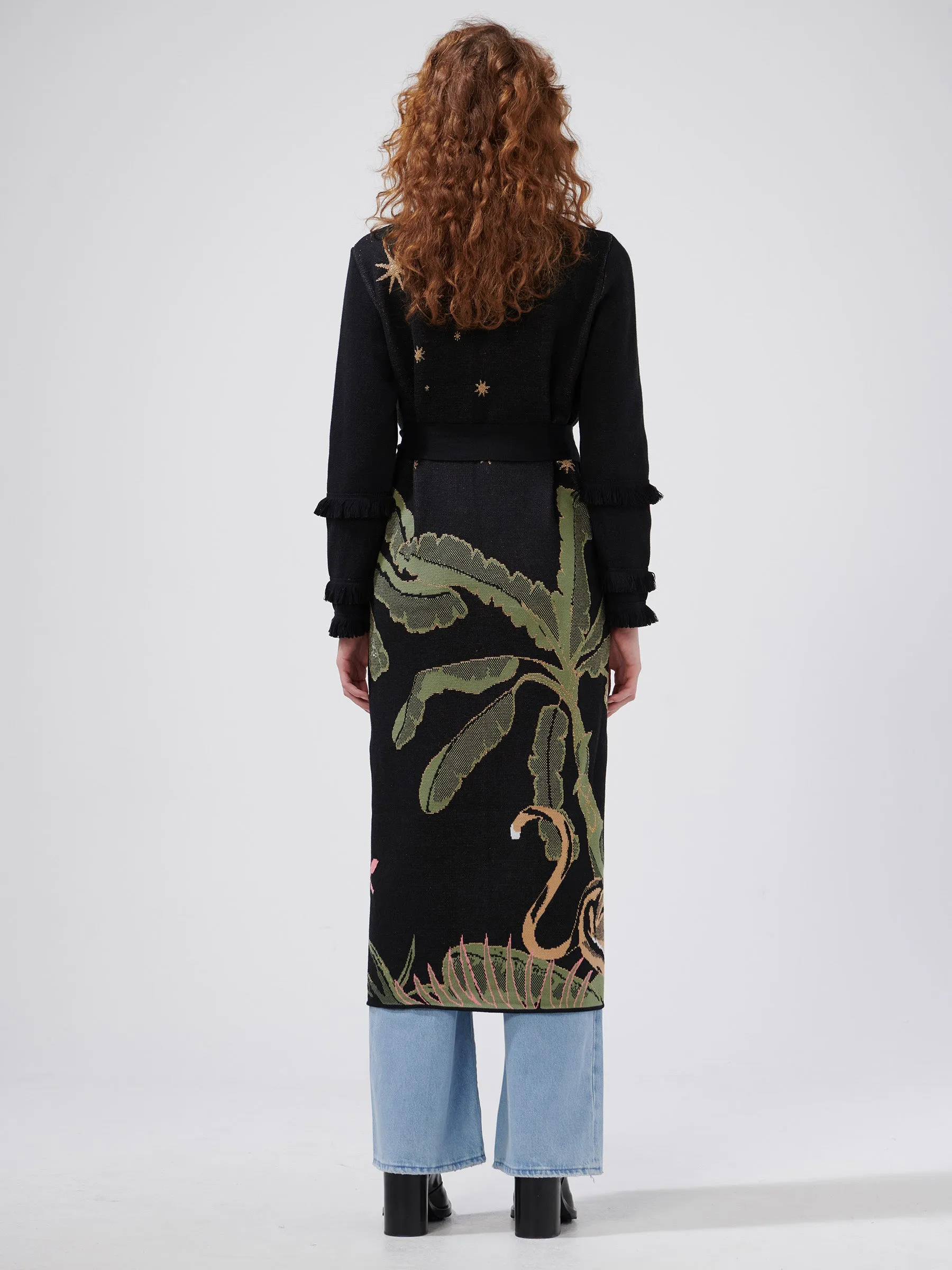 Roaring Tiger Cotton Jacquard Duster Black