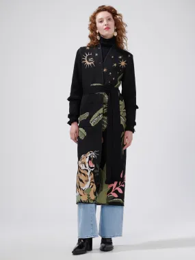 Roaring Tiger Cotton Jacquard Duster Black
