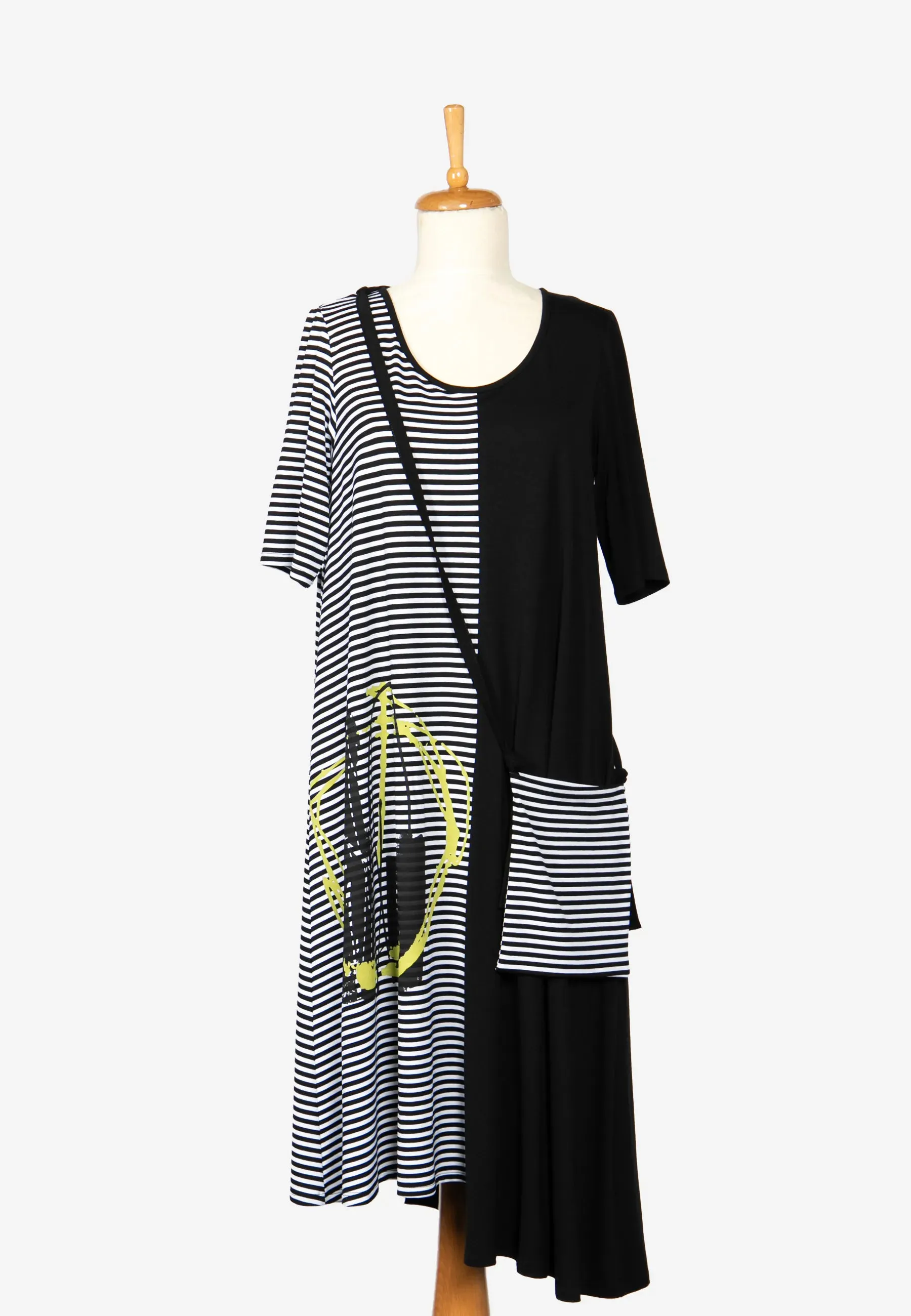 SERAPHINE Printed, mid-length, striped viscose jersey dress