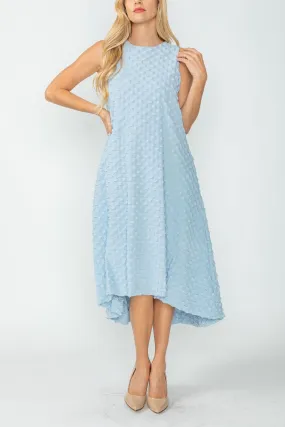 Sky Halter-Neck Back Zipper Ribbon Detail Bubble Dress