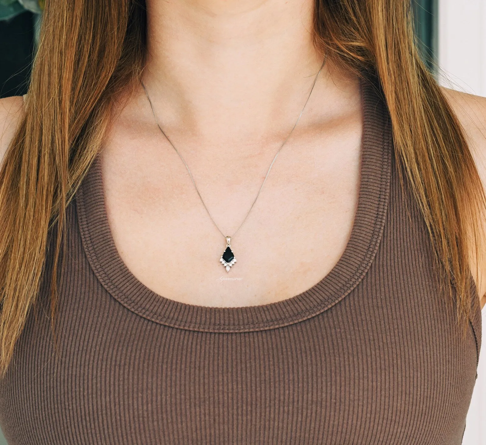 Skye Kite Black Onyx Pendant Necklace- Sterling Silver