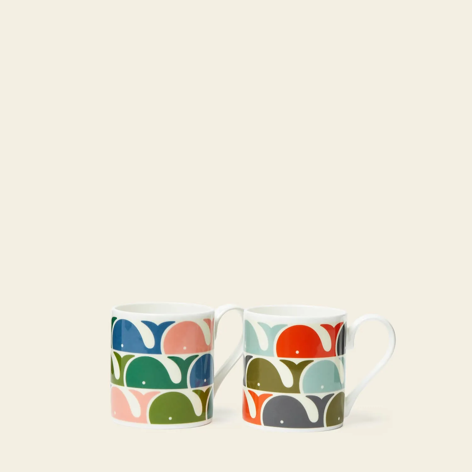 Standard Mug Set of 2 - Whale Print