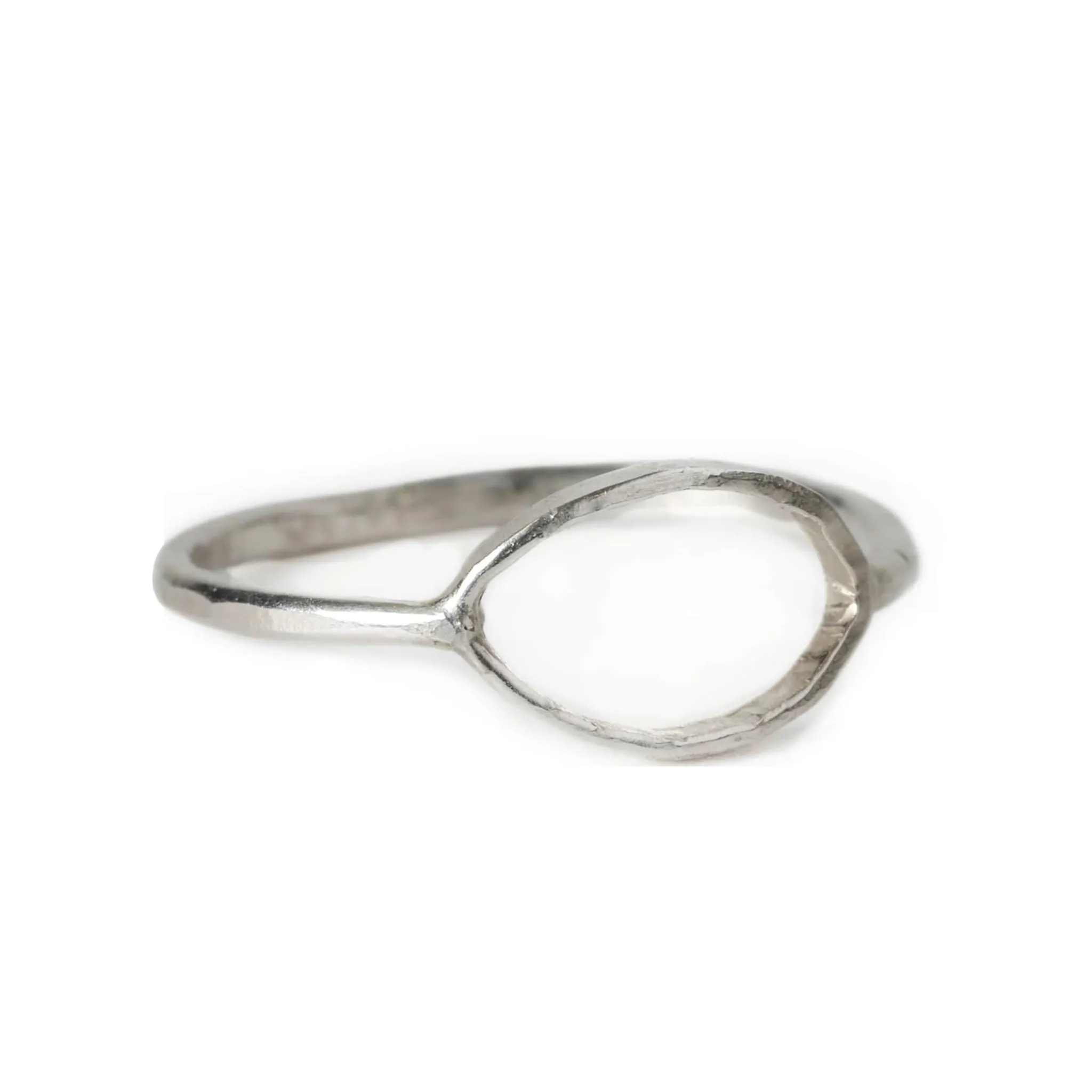 Sterling Silver Ring with Center Oval Cut Out