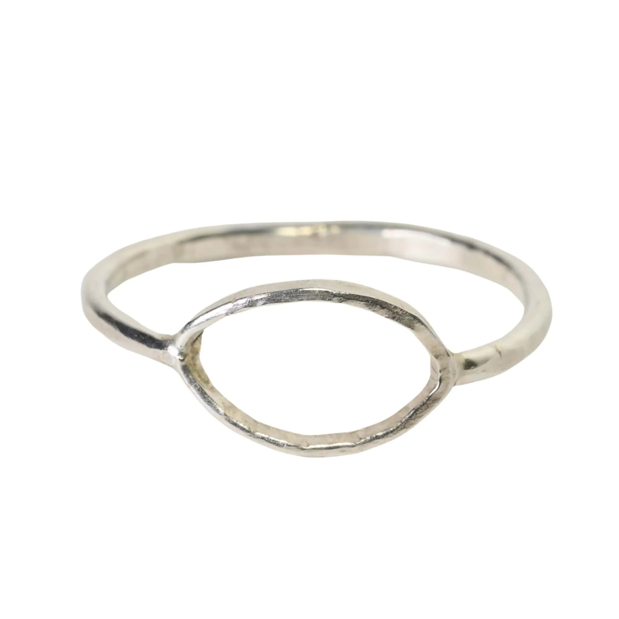 Sterling Silver Ring with Center Oval Cut Out