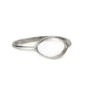 Sterling Silver Ring with Center Oval Cut Out